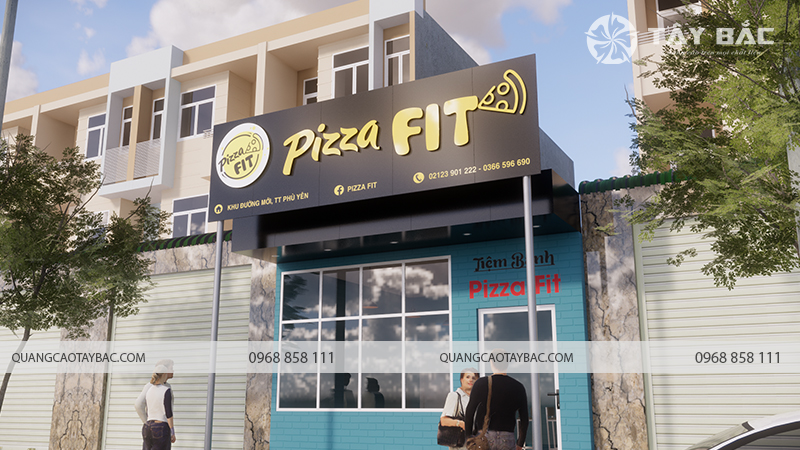 Biển quảng cáo tiệm bánh Pizza Fit