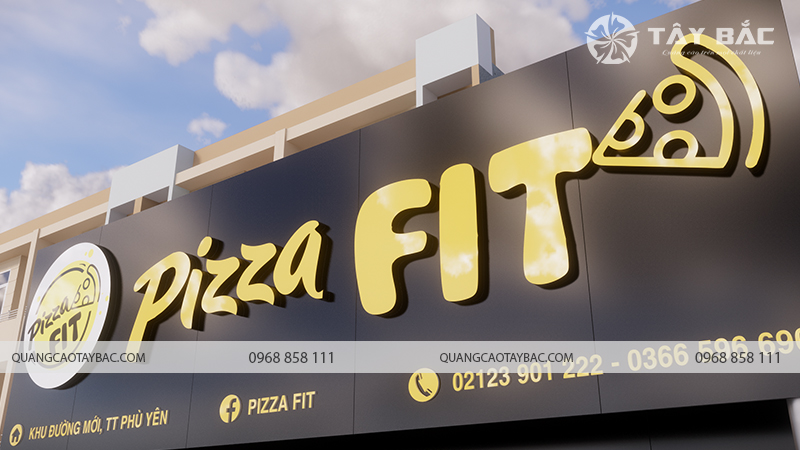 Biển quảng cáo tiệm bánh Pizza Fit