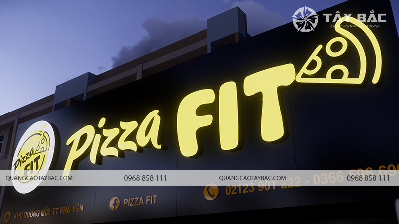 Biển quảng cáo tiệm bánh Pizza Fit