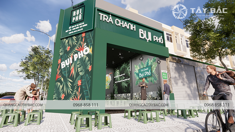 Biển hiệu quán trà chanh Bụi Phố