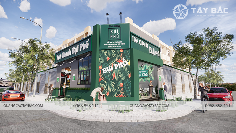 Biển hiệu quán trà chanh Bụi Phố