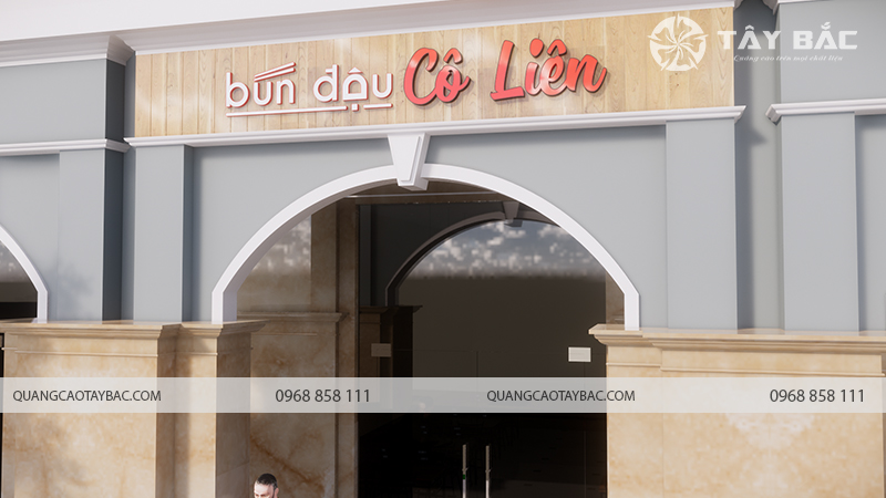 Biển quảng cáo bún đậu Cô Liên