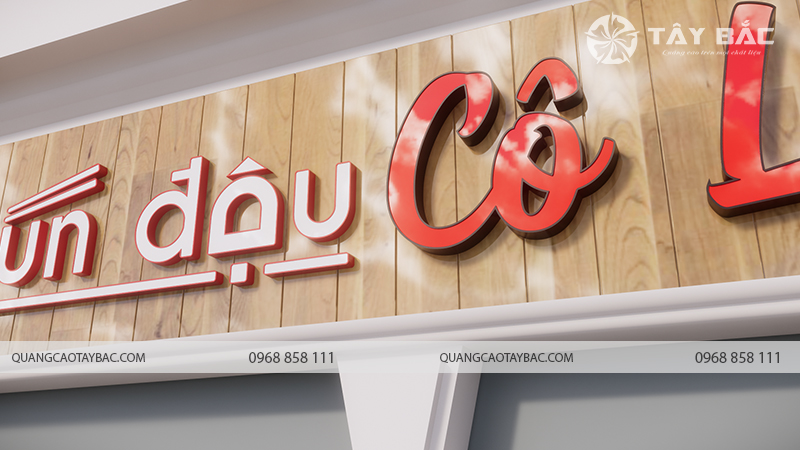 Biển quảng cáo bún đậu Cô Liên