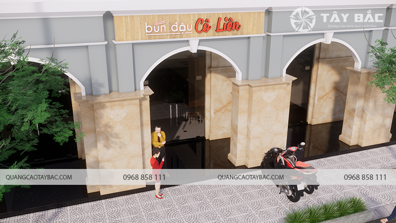 Biển quảng cáo bún đậu Cô Liên