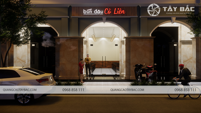 Biển quảng cáo bún đậu Cô Liên