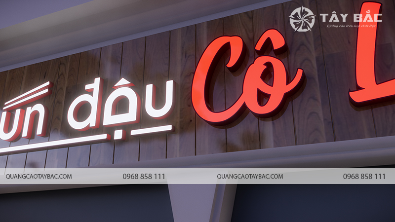Biển quảng cáo bún đậu Cô Liên