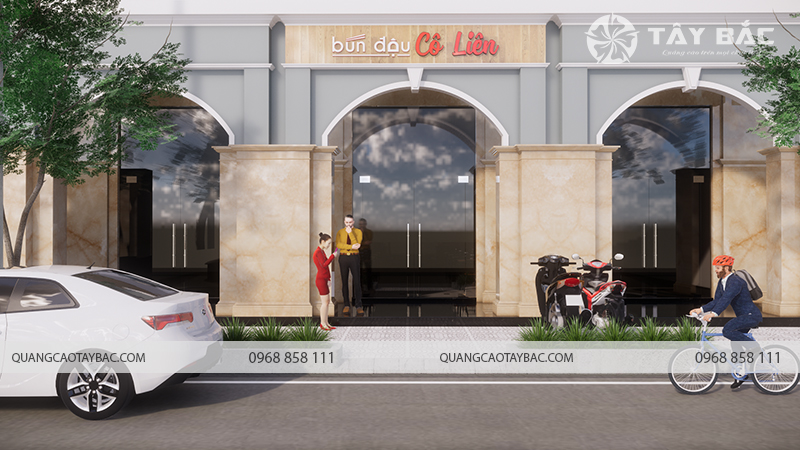 Biển quảng cáo bún đậu Cô Liên