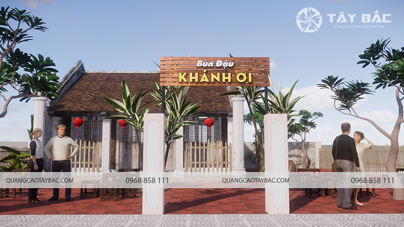 Biển quảng cáo bún đậu Khánh Ơi