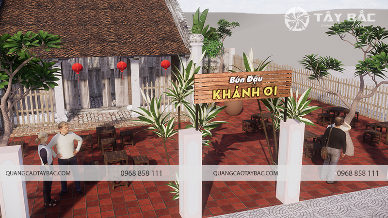 Biển quảng cáo bún đậu Khánh Ơi