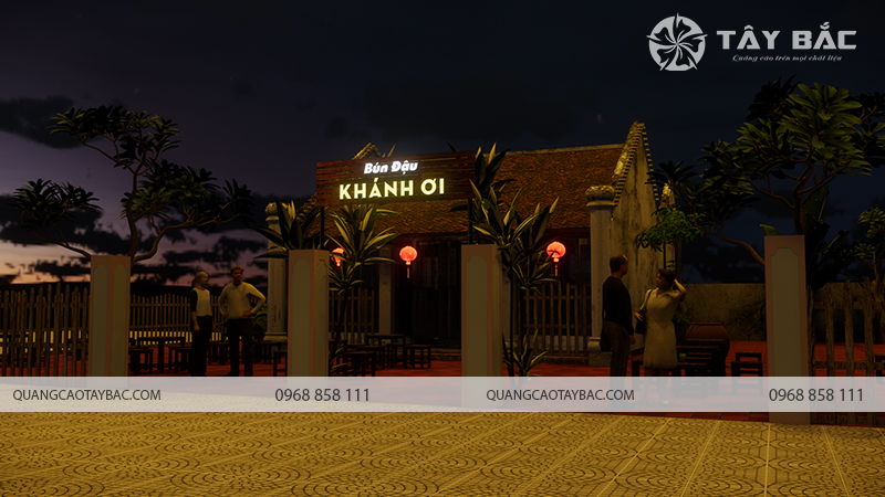Biển quảng cáo bún đậu Khánh Ơi