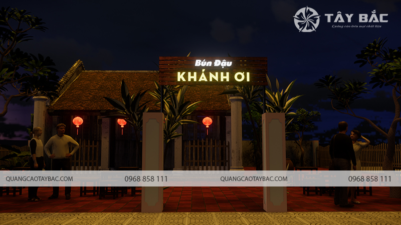 Biển quảng cáo bún đậu Khánh Ơi
