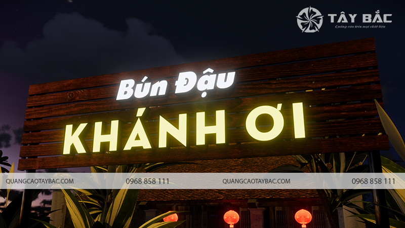 Biển quảng cáo bún đậu Khánh Ơi