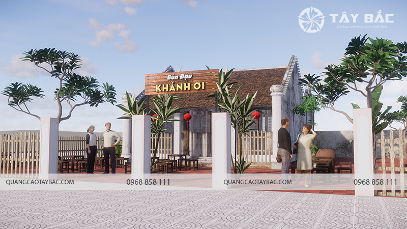 Biển quảng cáo bún đậu Khánh Ơi