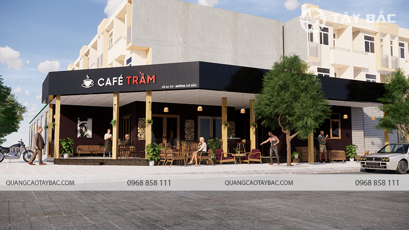 Thiết kế biển quảng cáo Café Trầm