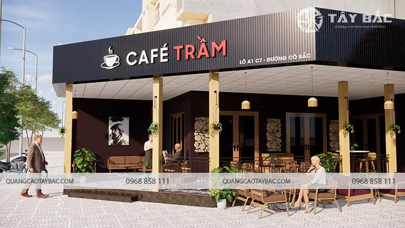 Thiết kế biển quảng cáo Café Trầm