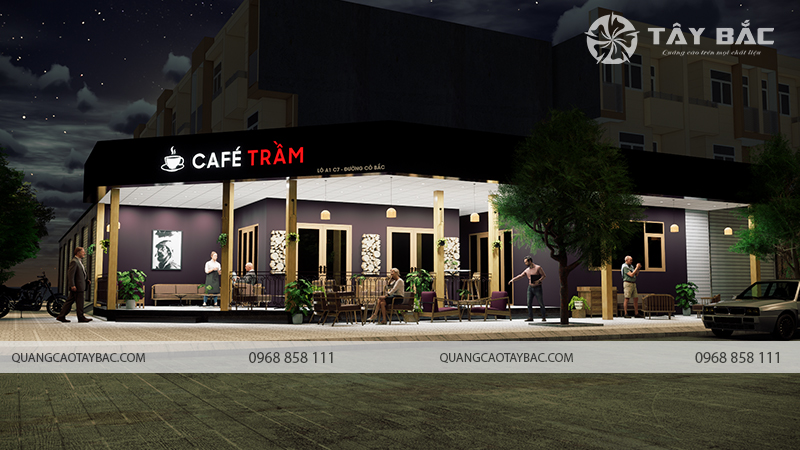 Thiết kế biển quảng cáo Café Trầm