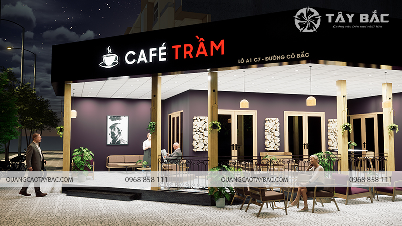 Thiết kế biển quảng cáo Café Trầm
