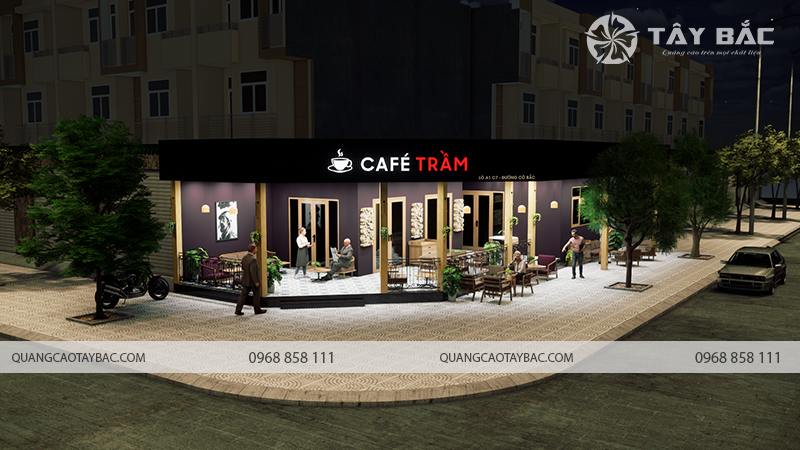 Thiết kế biển quảng cáo Café Trầm