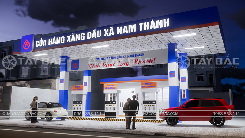 Biển hiệu cây xăng Nam Thành
