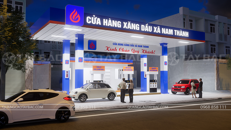 Biển hiệu cây xăng Nam Thành