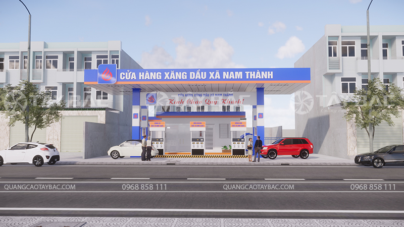 Biển hiệu cây xăng Nam Thành