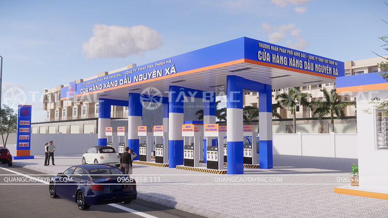 Biển hiệu cửa hàng xăng dầu Nguyên Xá