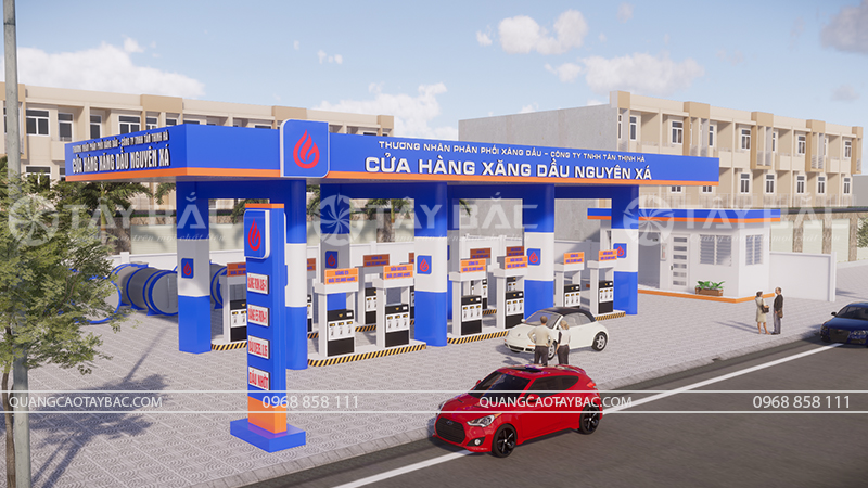 Biển hiệu cửa hàng xăng dầu Nguyên Xá