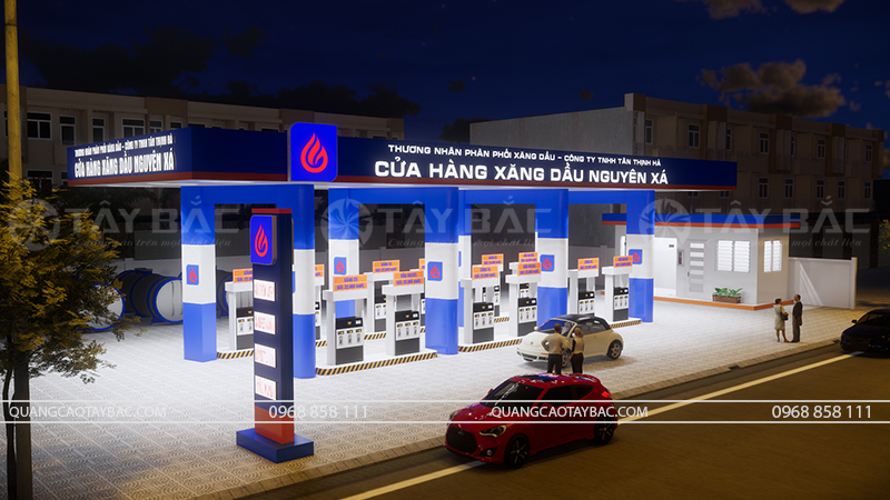 Biển hiệu cửa hàng xăng dầu Nguyên Xá