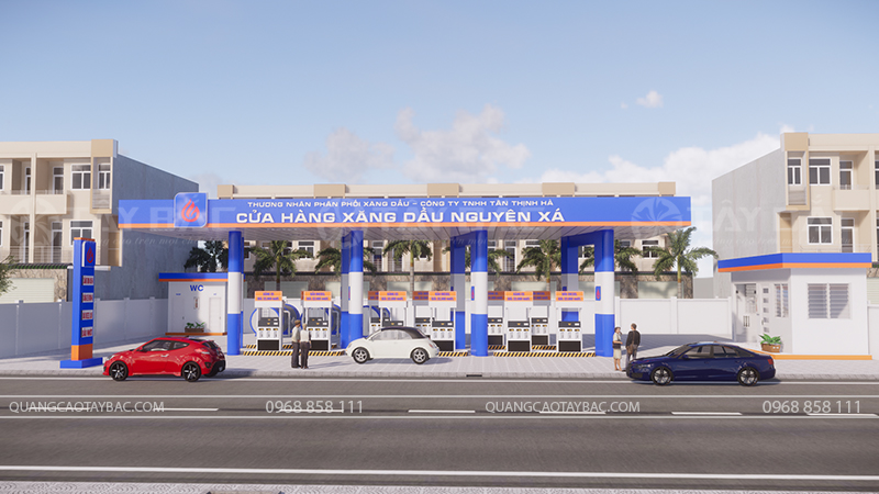 Biển hiệu cửa hàng xăng dầu Nguyên Xá