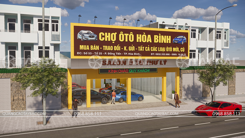 Biển quảng cáo Showroom ôtô Hòa Bình