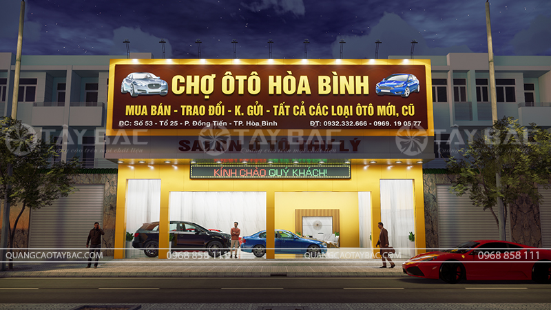 Biển quảng cáo Showroom ôtô Hòa Bình