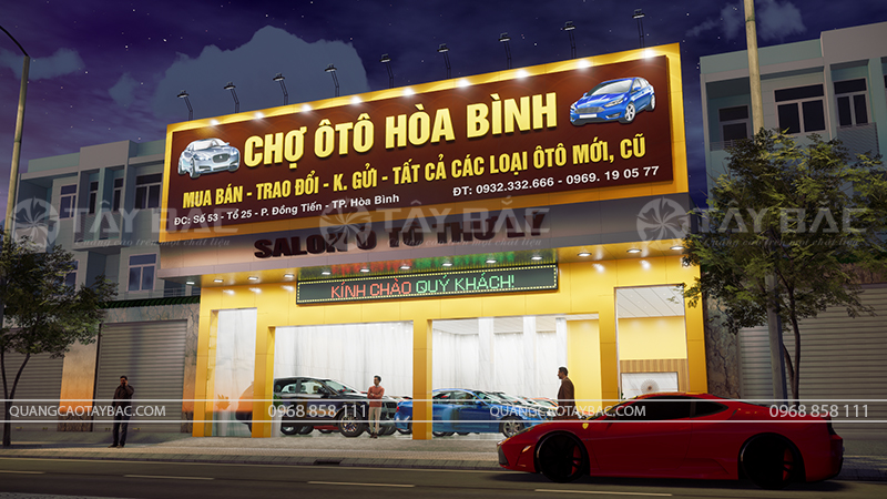 Biển quảng cáo Showroom ôtô Hòa Bình