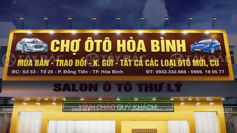 Biển quảng cáo Showroom ôtô Hòa Bình