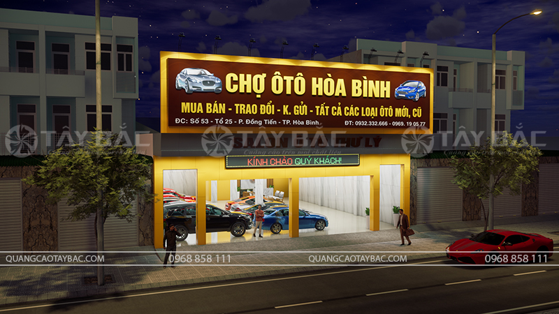 Biển quảng cáo Showroom ôtô Hòa Bình