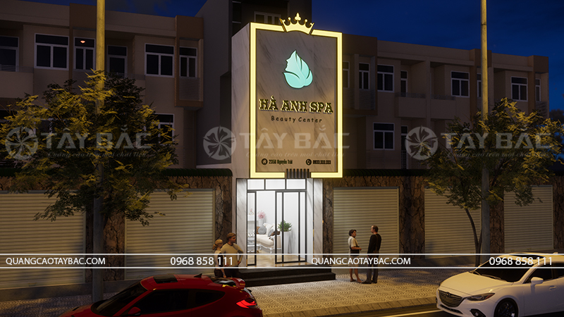 Thiết kế biển quảng cáo spa Hà Anh