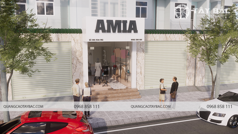 Biển quảng cáo cửa hàng thời trang Amia