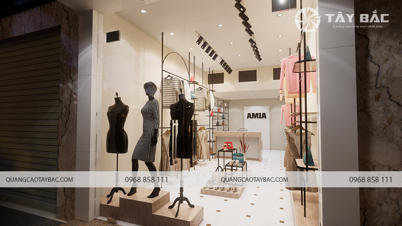 Biển quảng cáo cửa hàng thời trang Amia