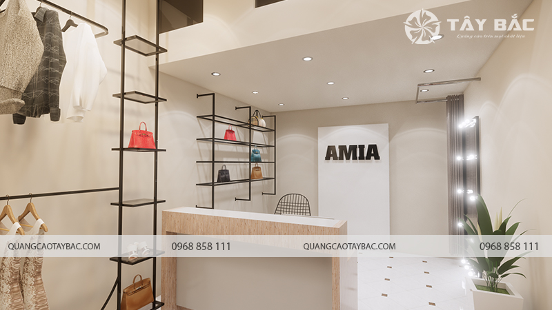 Biển quảng cáo cửa hàng thời trang Amia