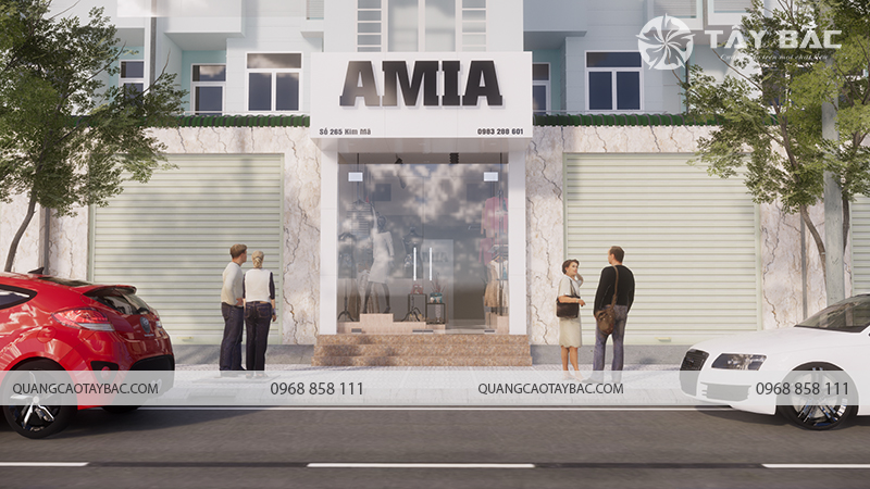 Biển quảng cáo cửa hàng thời trang Amia
