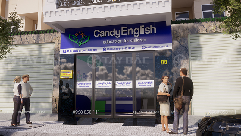 Biển hiệu trung tâm tiếng anh Candy English