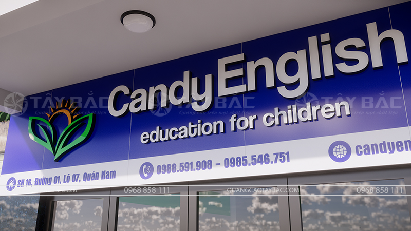 Biển hiệu trung tâm tiếng anh Candy English