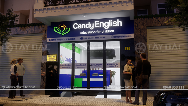 Biển hiệu trung tâm tiếng anh Candy English
