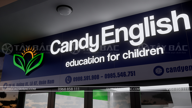Biển hiệu trung tâm tiếng anh Candy English