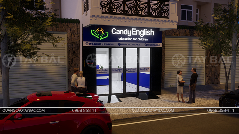 Biển hiệu trung tâm tiếng anh Candy English