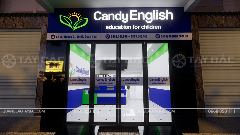 Biển hiệu trung tâm tiếng anh Candy English