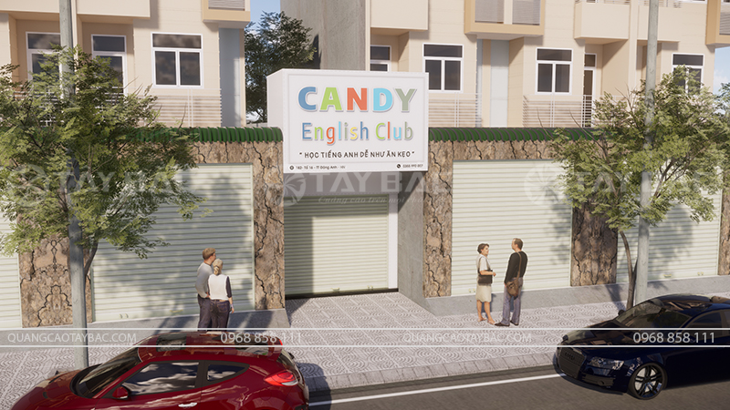 Biển hiệu trung tâm anh ngữ Candy English Club