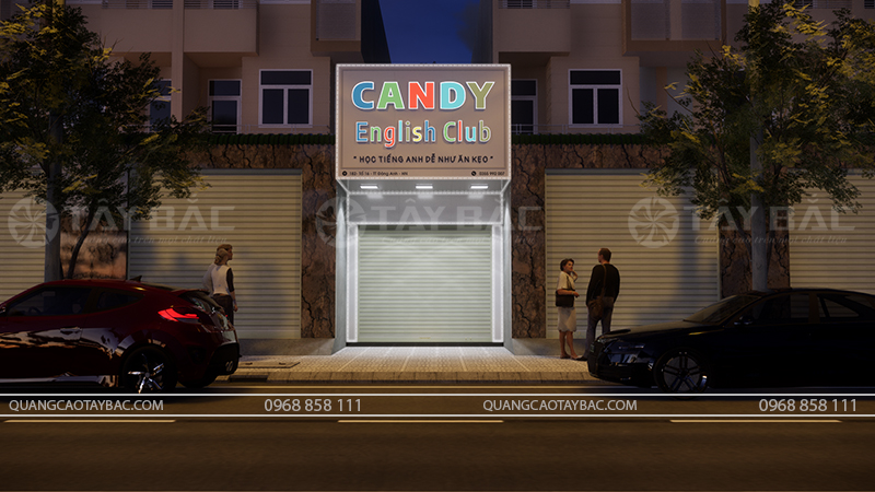 Biển hiệu trung tâm anh ngữ Candy English Club