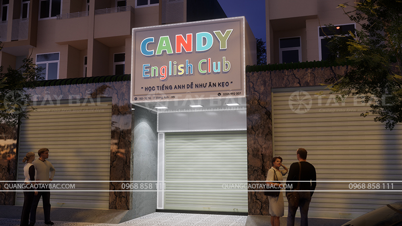 Biển hiệu trung tâm anh ngữ Candy English Club