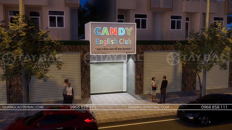 Biển hiệu trung tâm anh ngữ Candy English Club