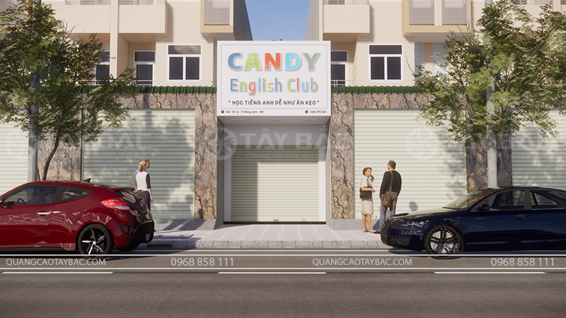 Biển hiệu trung tâm anh ngữ Candy English Club